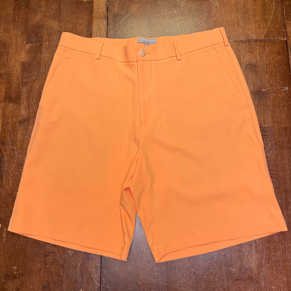 Peter Millar Wicking Performance Golf Shorts Mens Size 33 8.5" Inseam Orange